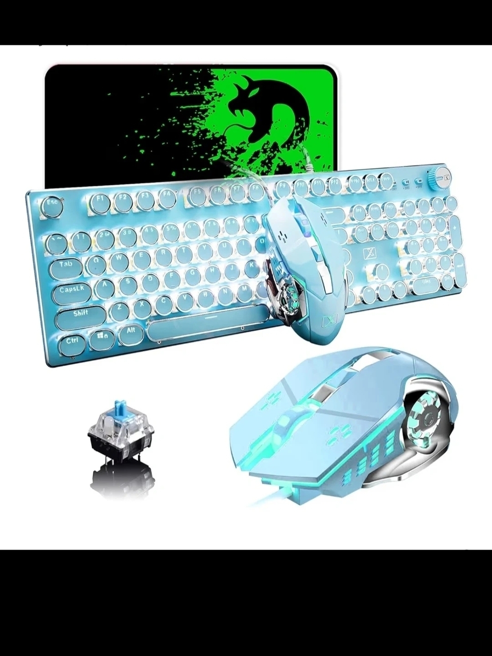 Mambasnake Retro style Gaming set( Keyboard,Mouse and Mouse Pad)